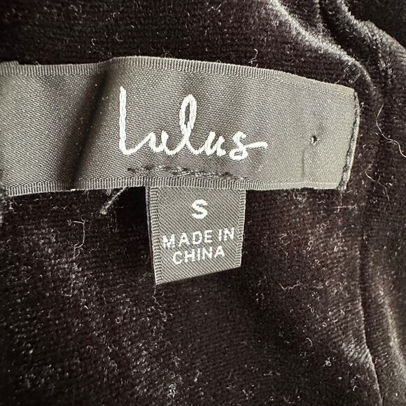 LULUS My Dream Come True Black Velvet Strapless Maxi Dress Size Small Plunge Nec - Picture 6 of 7